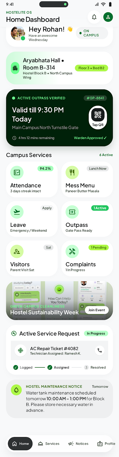 Campus App — Hostel App